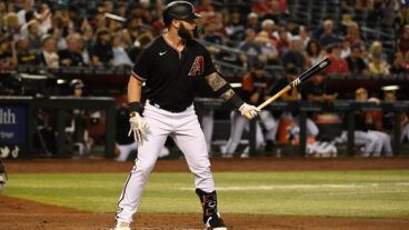 Christian Walker of the Arizona Diamondbacks gets ready in the batters box against the Minnesota Twins at Chase Field.