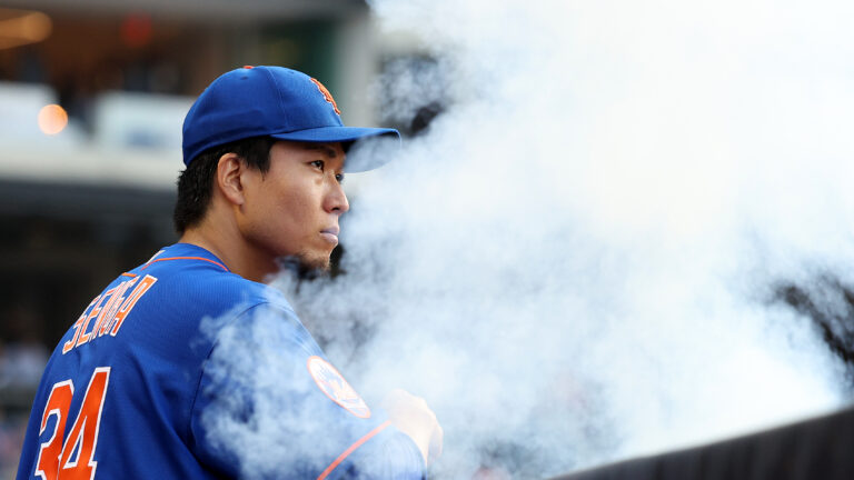 Kodai Senga of the New York Mets takes the field before the game against the Philadelphia Phillies at Citi Field on May 30, 2023 in the Flushing neighborhood of the Queens borough of New York City.