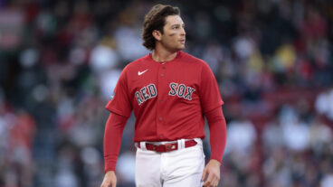 BOSTON, MASSACHUSETTS - APRIL 01: Triston Casas #36 of the Boston Red Sox looks on during the seventh inning against the Baltimore Orioles at Fenway Park on April 01, 2023 in Boston, Massachusetts. (Photo by Nick Grace/Getty Images)
