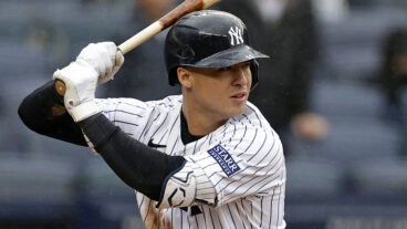 Anthony Volpe of the New York Yankees in action against the Arizona Diamondbacks during the eighth inning at Yankee Stadium.