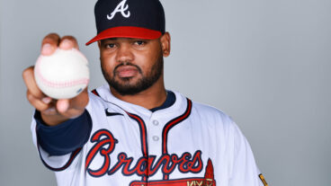 Reynaldo López of the Atlanta Braves poses for a photo during the Atlanta Braves Photo Day at CoolToday Park.