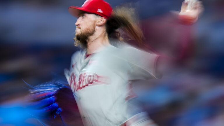 Matt Strahm #25 of the Philadelphia Phillies throws a pitch against the Miami Marlins during the ninth inning at loanDepot Park.