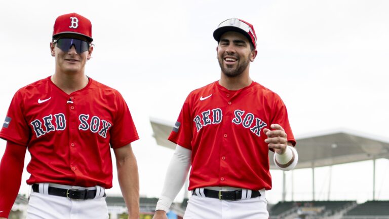 Roman Anthony and Marcelo Mayer of the Boston Red Sox, both of whom are in Just Baseball's Top 100 prospects list.