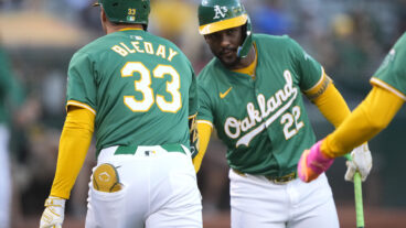 JJ Bleday and Miguel Andujar of the Oakland Athletics, a team that could be a playoff spoiler.