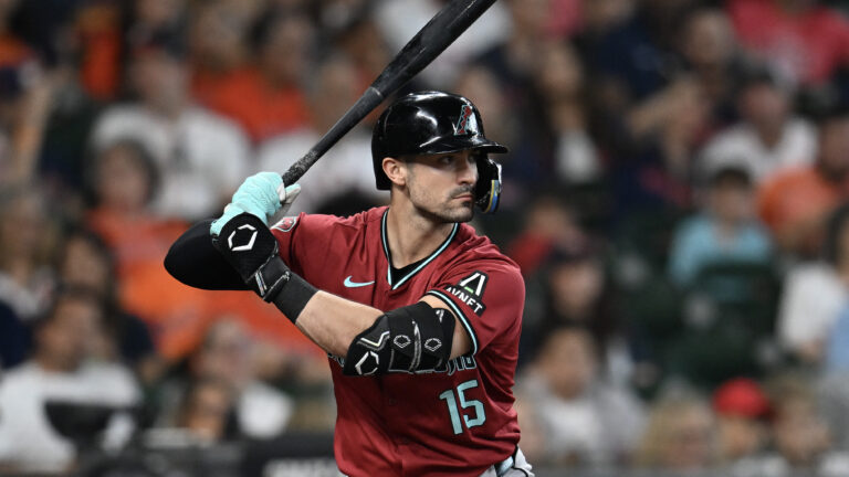 Randal Grichuk of the Arizona Diamondbacks bats against the Houston Astros at Minute Maid Park.