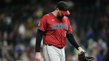 DENVER, COLORADO - SEPTEMBER 17: Arizona Diamondbacks starting pitcher Jordan Montgomery #52 leaves the mound in the fifth inning against the Colorado Rockies at Coors Field. (Photo by Ron Chenoy-Imagn Images)