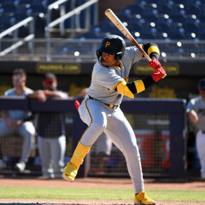 Termarr Johnson of the Scottsdale Scorpions bats during the game between the Scottsdale Scorpions and the Peoria Javelinas at Peoria Sports Complex.