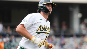 SACRAMENTO, CA - SEPTEMBER 28: Nick Kurtz #16 of the Athletics rounds the bases after hitting a home run during the game between the Kansas City Royals and the Athletics at Sutter Health Park on Sunday, September 28, 2025 in Sacramento, California. (Photo by Bryan Kennedy/MLB Photos via Getty Images)