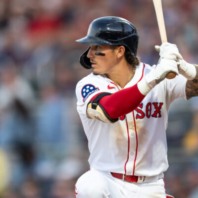 FORT MYERS, FL- MARCH 12: Jarren Duran #16 of the Boston Red Sox runs during a spring training game against the Minnesota Twins on March 12, 2025 at JetBlue Park in Fort Myers, Florida. (Photo by Brace Hemmelgarn/Minnesota Twins/Getty Images)
