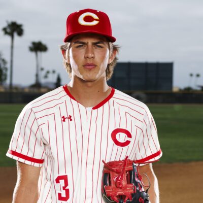 CORONA, CALIFORNIA - APRIL 23: Billy Carlson #3 of Corona High School Panthers poses for a portrait at Corona High School on April 23, 2025 in Corona, California. (Photo by Ric Tapia/Getty Images)
