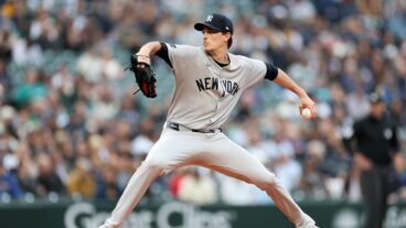 SEATTLE, WASHINGTON - MAY 13: Max Fried #54 of the New York Yankees pitches during the second inning Mariners at T-Mobile Park on May 13, 2025 in Seattle, Washington. (Photo by Steph Chambers/Getty Images)