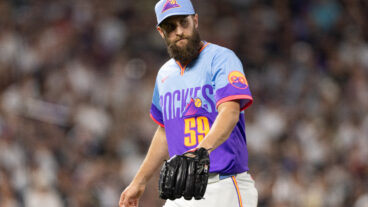 DENVER, COLORADO - MAY 23: Jake Bird #59 of the Colorado Rockies walks off the field after pitching during the seventh inning against the New York Yankees at Coors Field on May 23, 2025 in Denver, Colorado. (Photo by Andrew Wevers/Getty Images)