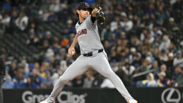 SEATTLE, WASHINGTON - APRIL 02: Shane Bieber #57 of the Cleveland Guardians throws a pitch during the fourth inning against the Seattle Mariners at T-Mobile Park on April 02, 2024 in Seattle, Washington. (Photo by Alika Jenner/Getty Images)