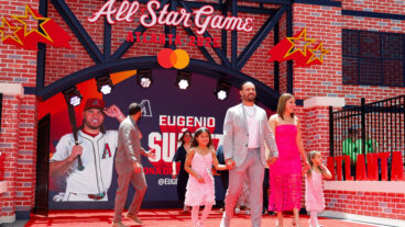 ATLANTA, GA - JULY 15: Eugenio Suárez #28 of the Arizona Diamondbacks walks the red carpet during the 2025 All-Star Red Carpet Show presented by Deer Park at Battery Ave on Tuesday, July 15, 2025 in Atlanta, Georgia. (Photo by Todd Kirkland/MLB Photos via Getty Images)