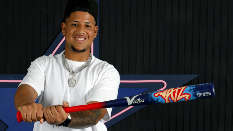 ATLANTA, GA - JULY 11: Eduardo Tait #13 of the Philadelphia Phillies poses for a photo during the 2025 All-Star Futures player photo shoot at The Westin Buckhead Atlanta on Friday, July 11, 2025 in Atlanta, Georgia. (Photo by Todd Kirkland/MLB Photos via Getty Images)
