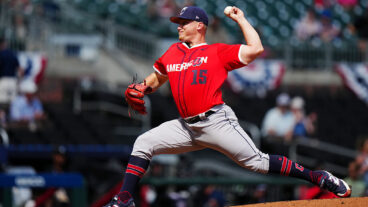 ATLANTA, GA - JULY 12: Parker Messick #15 of the Cleveland Guardians pitches during the 2025 MLB All-Star Futures Game at Truist Park on Saturday, July 12, 2025 in Atlanta, Georgia. (Photo by Daniel Shirey/MLB Photos via Getty Images)