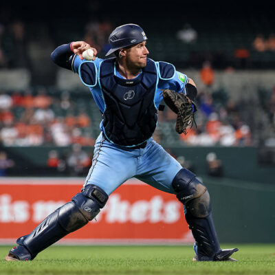 BALTIMORE, MD - JULY 29: Tyler Heineman #55 of the Toronto Blue Jays fields during the sixth inning in game two of a split doubleheader against the Baltimore Orioles at Oriole Park at Camden Yards on July 29, 2025 in Baltimore, Maryland. (Photo by Scott Taetsch/Getty Images)