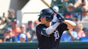 LAKELAND, FL - MARCH 07: Izaac Pacheco #90 of the Detroit Tigers bats during the Spring Training game against the St. Louis Cardinals at Publix Field at Joker Marchant Stadium on March 7, 2023 in Lakeland, Florida. The Tigers defeated the Cardinals 16-3. (Photo by Mark Cunningham/MLB Photos via Getty Images)