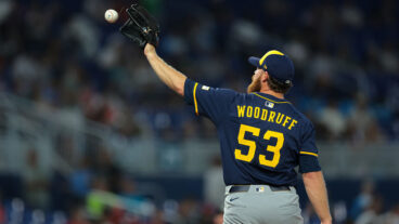 MIAMI, FLORIDA - JULY 6: Brandon Woodruff #53 of the Milwaukee Brewers in action against the Miami Marlins at loanDepot park on July 6, 2025 in Miami, Florida. (Photo by Sam Navarro/Getty Images)