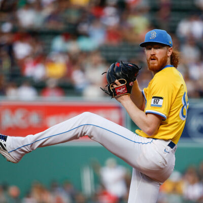 BOSTON, MA - AUGUST 30: Dustin May #85 of the Boston Red Sox pitches against the Pittsburgh Pirates during the first inning at Fenway Park on August 30, 2025 in Boston, Massachusetts. The Pirates won 10-3. (Photo by Richard T Gagnon/Getty Images)