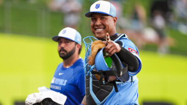 SACRAMENTO, CA - SEPTEMBER 27: Salvador Perez #13 of the Kansas City Royals poses for a photo prior to the game between the Kansas City Royals and the Athletics at Sutter Health Park on Saturday, September 27, 2025 in Sacramento, California. (Photo by Bryan Kennedy/MLB Photos via Getty Images)