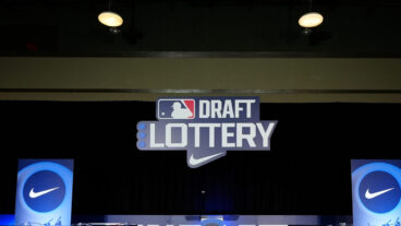DALLAS, TX - DECEMBER 10: A general view of the stage prior to the Draft Lottery at the 2024 MLB Winter Meetings at Hilton Anatole on Tuesday, December 10, 2024 in Dallas, Texas. (Photo by Daniel Shirey/MLB Photos via Getty Images)