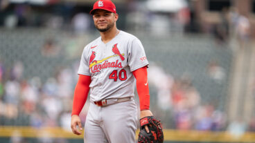 DENVER, CO - JULY 23: Willson Contreras #40 of the St. Louis Cardinals smiles during a game against the Colorado Rockies at Coors Field on July 23, 2025 in Denver, Colorado. (Photo by Kyle Cooper/Colorado Rockies/Getty Images)