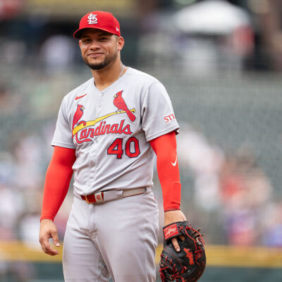 DENVER, CO - JULY 23: Willson Contreras #40 of the St. Louis Cardinals smiles during a game against the Colorado Rockies at Coors Field on July 23, 2025 in Denver, Colorado. (Photo by Kyle Cooper/Colorado Rockies/Getty Images)