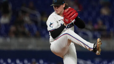MIAMI, FLORIDA - SEPTEMBER 11: Ryan Weathers #35 of the Miami Marlins delivers a pitch in the game against the Washington Nationals at loanDepot park on September 11, 2025 in Miami, Florida. (Photo by Jasen Vinlove/Miami Marlins/Getty Images)