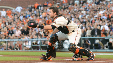 SAN FRANCISCO, CA - OCTOBER 25: Buster Posey #28 of the San Francisco Giants looks on while waiting for a throw during Game Two of the World Series against the Detroit Tigers at AT&T Park on October 25, 2012 in San Francisco, California. The Giants defeated the Tigers 2-0. (Photo by Mark Cunningham/MLB Photos via Getty Images)