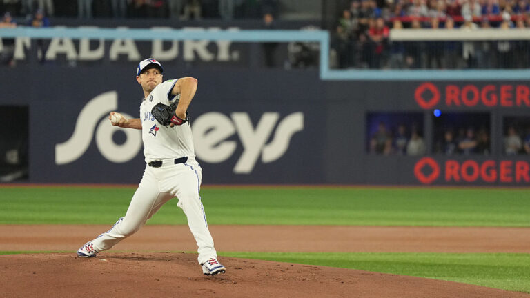 Baseball: World Series: Toronto Blue Jays Max Scherzer (31) in action, pitching vs Los Angeles Dodgers at Rogers Centre. Game 7.