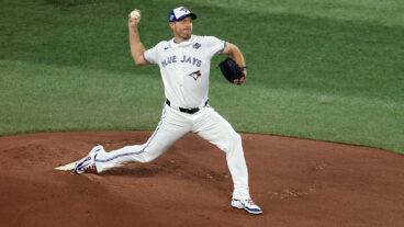 TORONTO, ONTARIO - NOVEMBER 01: Max Scherzer #31 of the Toronto Blue Jays throws the first pitch against the Los Angeles Dodgers during the first inning in game seven of the 2025 World Series at Rogers Center on November 01, 2025 in Toronto, Ontario. (Photo by Patrick Smith/Getty Images)