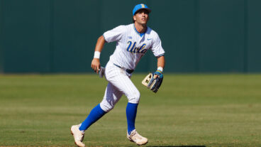 LOS ANGELES, CALIFORNIA - NOVEMBER 1: Roch Cholowsky #1 of UCLA Bruins runs during the game against UC Irvine Anteaters at Jackie Robinson Stadium on November 1, 2025 in Los Angeles, California. (Photo by Ric Tapia/Getty Images)