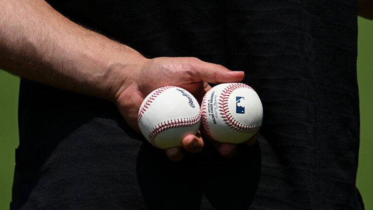 CLEVELAND, OHIO - AUGUST 03: A view of official Rawlings Major League Baseballs prior to a game between the Minnesota Twins and the Cleveland Guardians at Progressive Field on August 03, 2025 in Cleveland, Ohio. (Photo by Nick Cammett/Diamond Images via Getty Images)