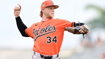 BRADENTON, FLORIDA - FEBRUARY 27: Shane Baz #34 of the Baltimore Orioles delivers a pitch in the first inning against the Pittsburgh Pirates during a Grapefruit League spring training game at LECOM Park on February 27, 2026 in Bradenton, Florida. (Photo by Julio Aguilar/Getty Images)