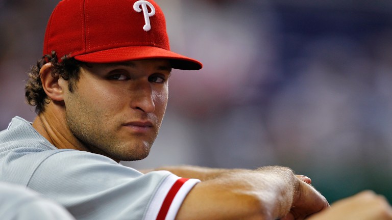 Michael Schwimer in the Phillies dugout