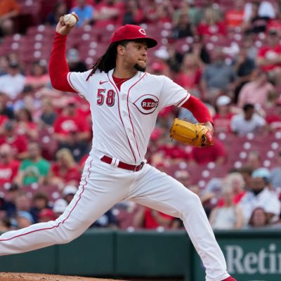 CINCINNATI, OHIO - JULY 08: Luis Castillo #58 of the Cincinnati Reds pitches in the second inning against the Tampa Bay Rays at Great American Ball Park on July 08, 2022 in Cincinnati, Ohio. (Photo by Dylan Buell/Getty Images)