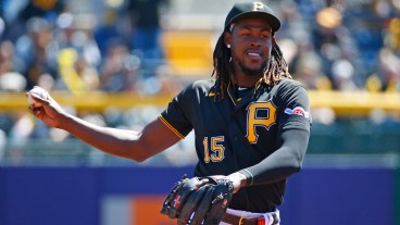 Oneil Cruz of the Pittsburgh Pirates in action against the Chicago White Sox during inter-league play at PNC Park.