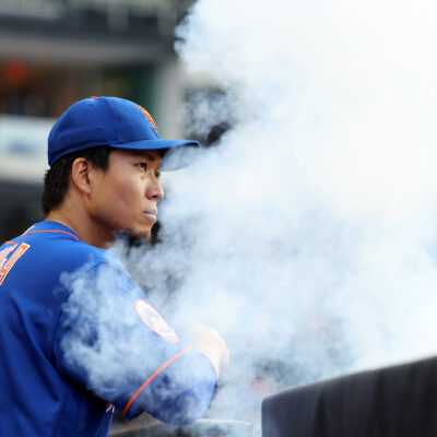 Kodai Senga of the New York Mets takes the field before the game against the Philadelphia Phillies at Citi Field on May 30, 2023 in the Flushing neighborhood of the Queens borough of New York City.