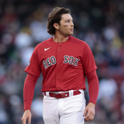 BOSTON, MASSACHUSETTS - APRIL 01: Triston Casas #36 of the Boston Red Sox looks on during the seventh inning against the Baltimore Orioles at Fenway Park on April 01, 2023 in Boston, Massachusetts. (Photo by Nick Grace/Getty Images)