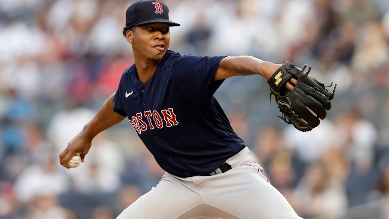 Brayan Bello of the Boston Red Sox pitches during the first inning against the New York Yankees at Yankee Stadium.