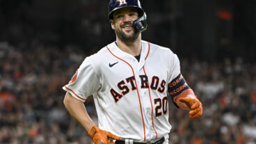 Chas McCormick of the Houston Astros looks on against the Seattle Mariners at Minute Maid Park.