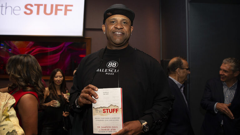 CC Sabathia poses for a picture during the Dr. Sampson Davis & Sharlee Jeter 'The Stuff' Book Launch at the 48 Lounge.