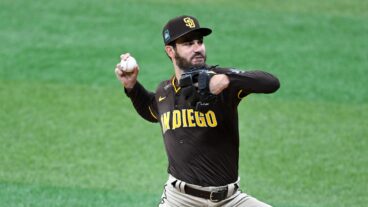 Dylan Cease #84 of the San Diego Padres pitches in the top of the first inning during the exhibition game between San Diego Padres and LG Twins at Gocheok Sky Dome.