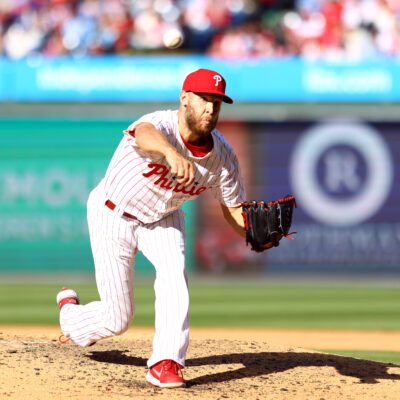 Zack Wheeler of the Philadelphia Phillies pitches during the sixth inning against the Atlanta Braves at Citizens Bank Park.