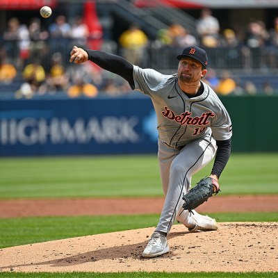 Casey Mize of the Detroit Tigers delivers a pitch in the second inning during the game against the Pittsburgh Pirates at PNC Park.