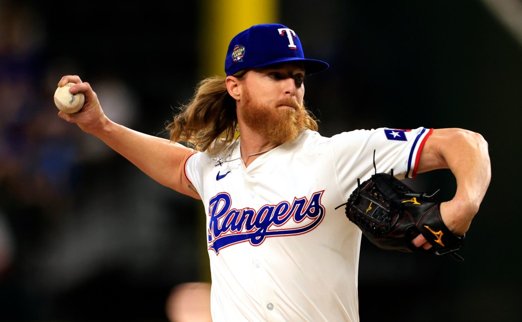 Jon Gray of the Texas Rangers pitches against the Seattle Mariners during the first inning at Globe Life Field.
