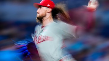 Matt Strahm #25 of the Philadelphia Phillies throws a pitch against the Miami Marlins during the ninth inning at loanDepot Park.
