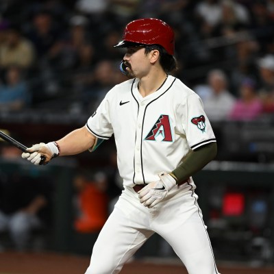 Center fielder Corbin Carroll of the Arizona Diamondbacks gets ready in the batters box against the Detroit Tigers at Chase Field.