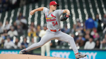 Sonny Gray of the St. Louis Cardinals delivers a pitch in the first inning against the Milwaukee Brewers at American Family Field.